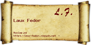 Laux Fedor névjegykártya